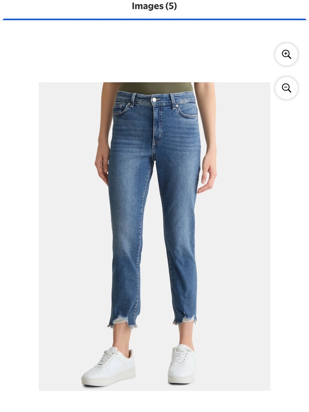 Time and Tru High Rise Straight Leg Deconstructed Jeans - Dark Wash